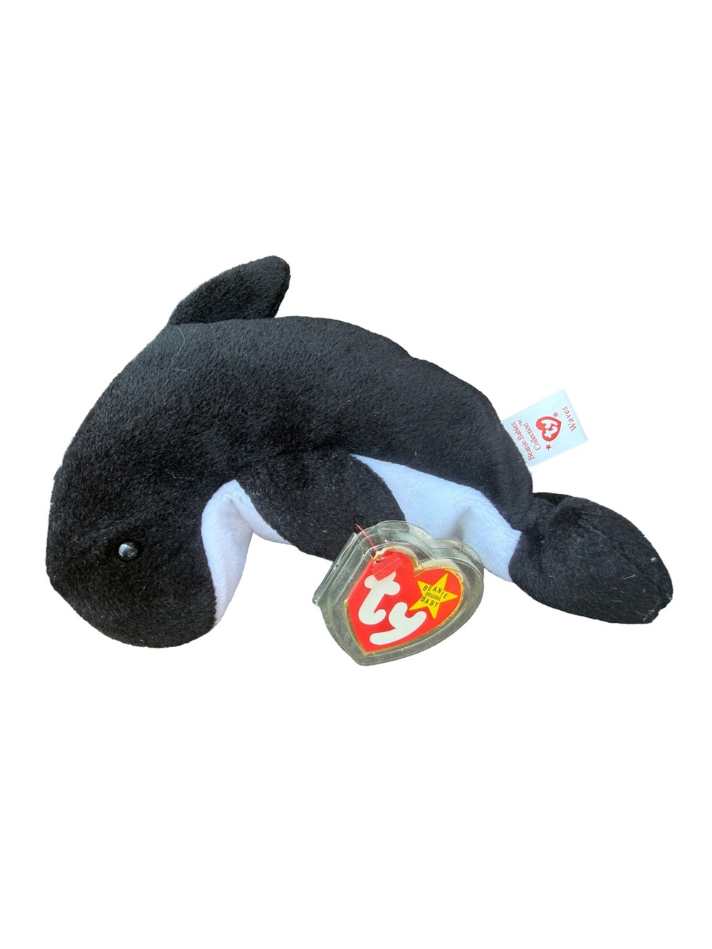 Ty Beanie Baby Waves the Orca Whale 1996 Retired Plush with Tag VTG MWMT